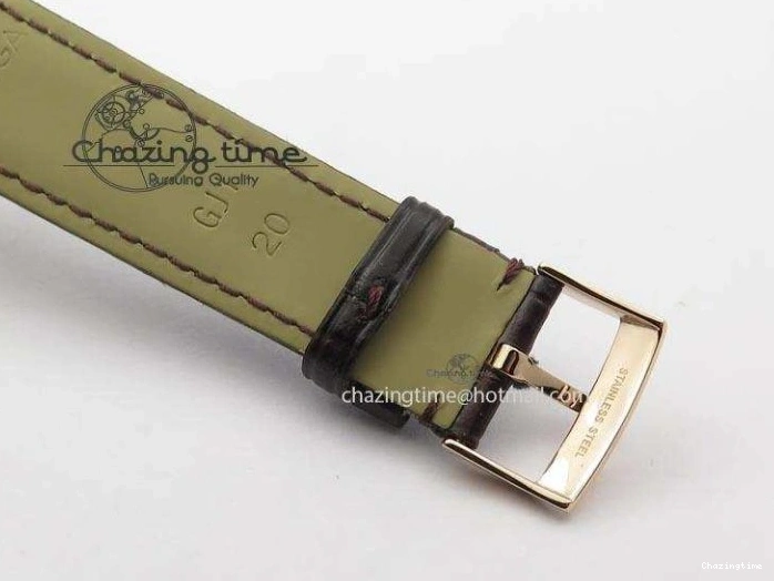 0207 Popular De Ville MK 1:1 Best Edition RG White Dial On Black Leather Asian Seagull T1701 (Sec@6) 8237